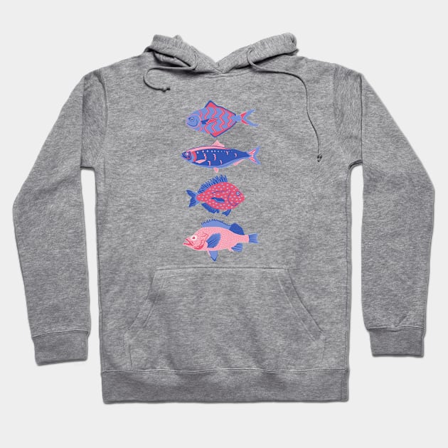 Nautical fish design summer art Hoodie by dumbbunnydesign